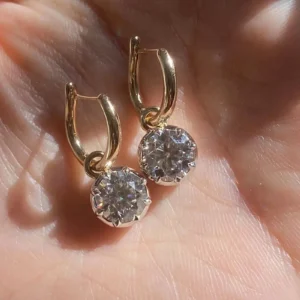Pendientes oro 14K con diamantes CVD 1.5ct G VS1