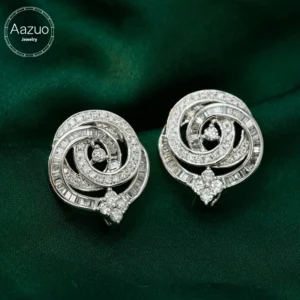 Aazuo Luxurylift18K Solid White Gold Fashion Jewelry Real Diamond 1.0ct Irregular Shape Stud Earring Party Fine Jewelry Hot Sell