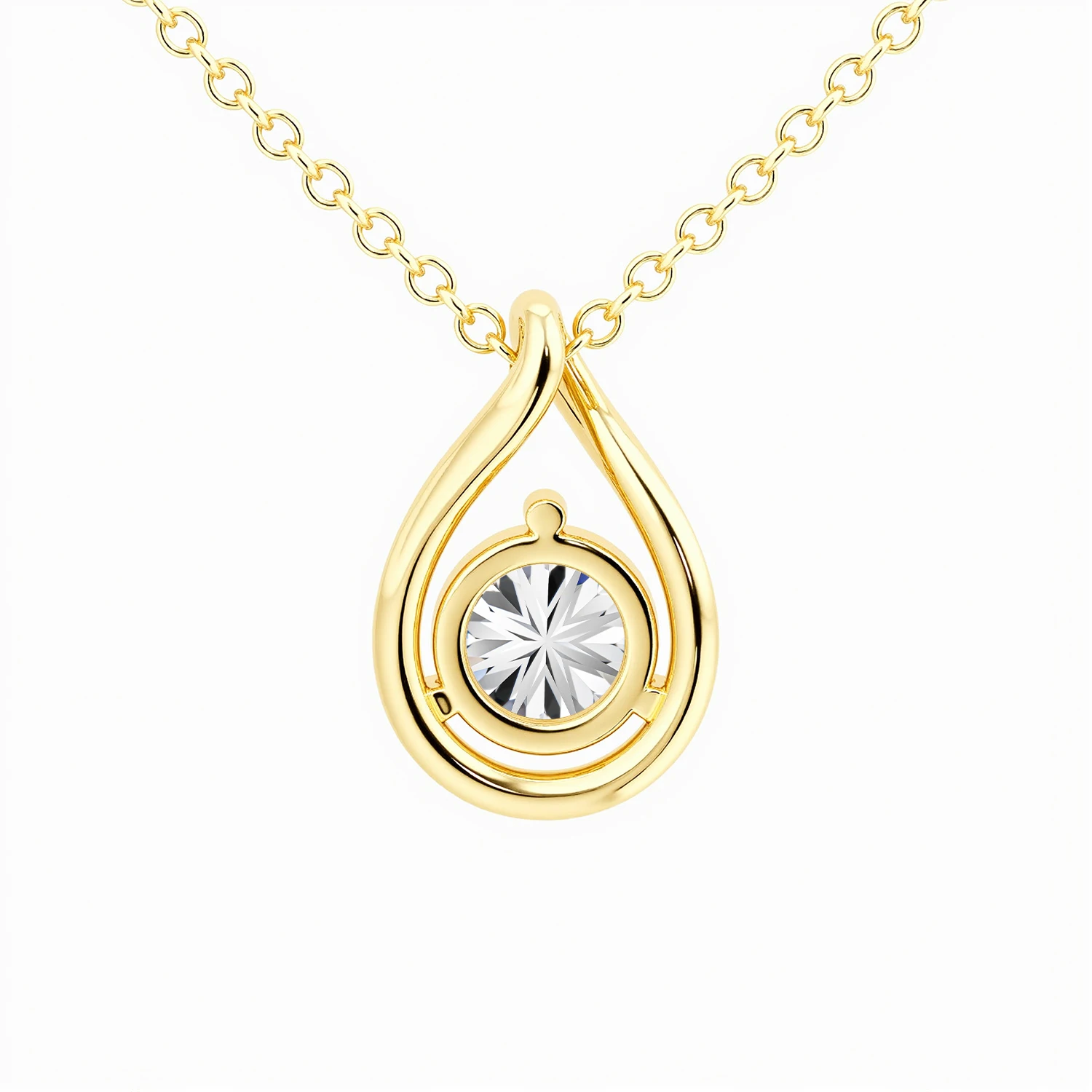 14K Gold Pear Silhouette Moissanite Necklace Solitaire Diamond Pendant with Certificate Neckchain for Women Minimalistic Jewelry - Imagen 4