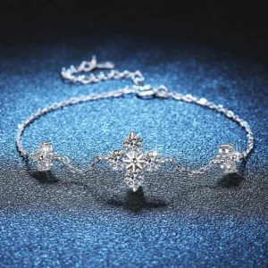 18K gold inlaid diamond moissanite clover 1.2 carat moissanite diamond clover bracelet platinum PT950 imprint