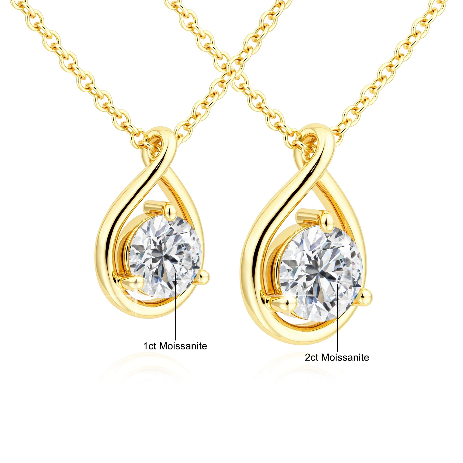 14K Gold Pear Silhouette Moissanite Necklace Solitaire Diamond Pendant with Certificate Neckchain for Women Minimalistic Jewelry - Imagen 5