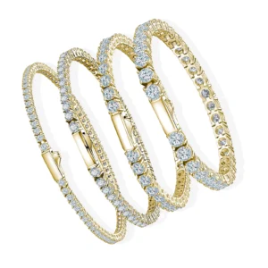 2mm-5mm Moissanite Tennis Bracelets Unisex 18K Gold Plated S925 Sterling Silver Sparkling Elegance for Daily & Formal Occasions