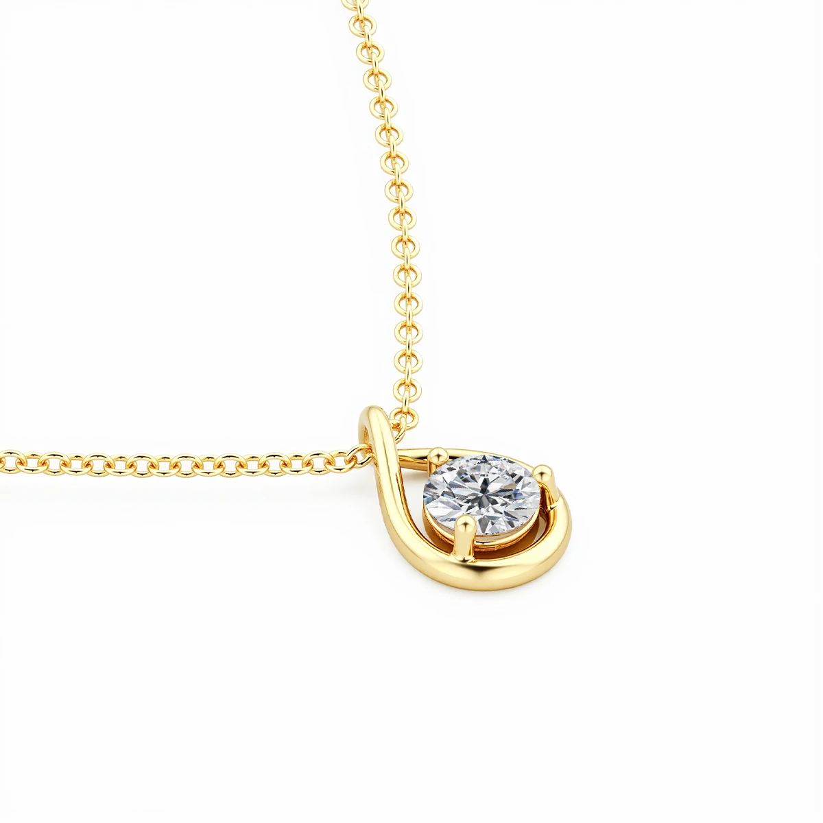 14K Gold Pear Silhouette Moissanite Necklace Solitaire Diamond Pendant with Certificate Neckchain for Women Minimalistic Jewelry - Imagen 2