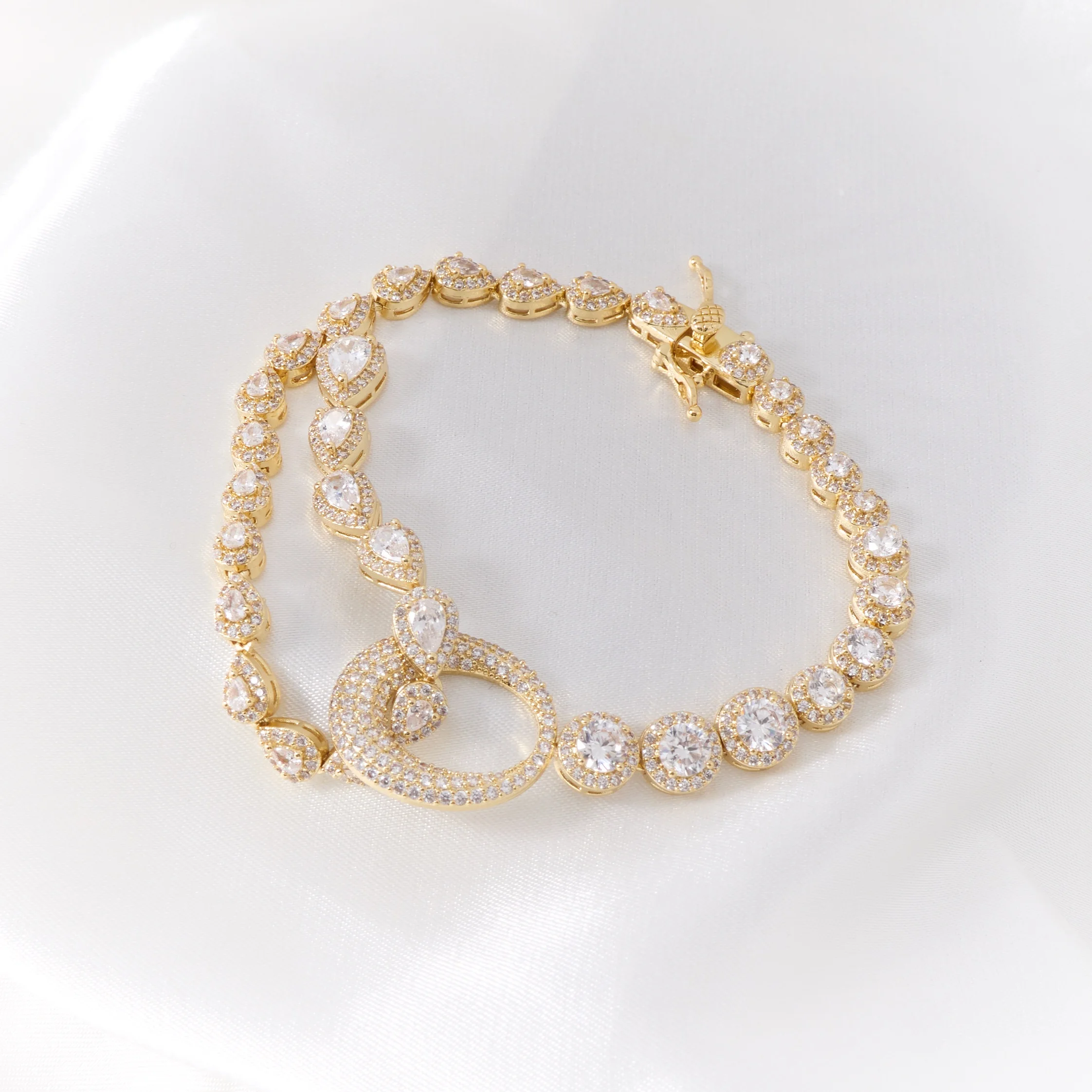 00124 Conjunto de Collar de Circonita Cúbica para Mujer, Joyería de Dubái, Conjuntos de Joyas para Novia, Joyería para Boda y Compromiso, Estilo Musulmán - Imagen 3