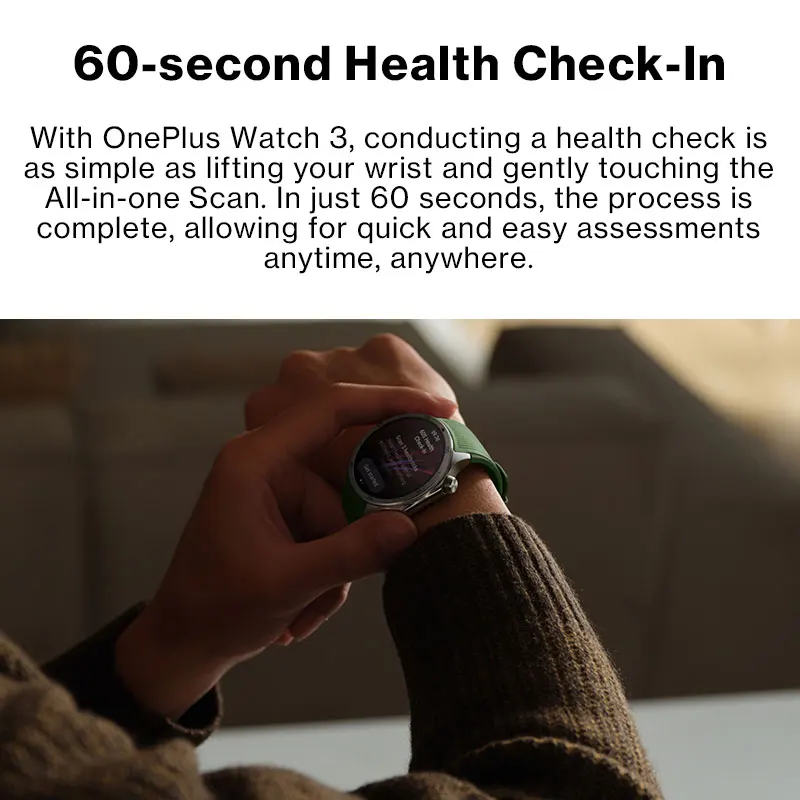 Versión global OnePlus Watch 3 Reloj inteligente Pantalla LTPO AMOLED de 1,50 pulgadas Procesador Snapdragon W5 GPS de doble frecuencia Wear OS - Imagen 2