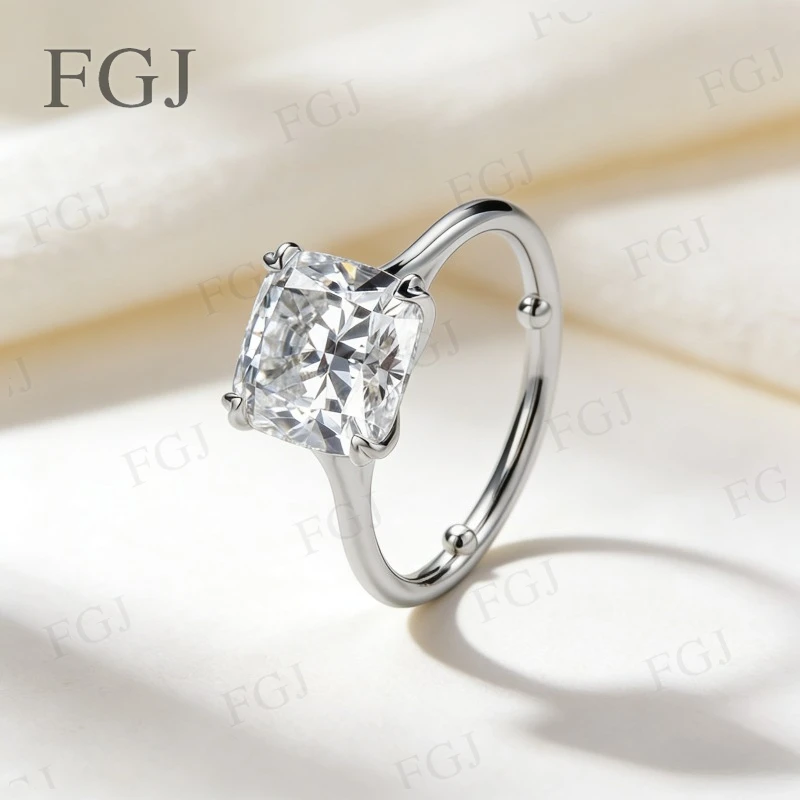 Anillo de Diamante de Laboratorio PT950/10K/14K/18K, Diseño de 4 Puntas, Joyería Fina de Lujo para Mujer, Anillo de Compromiso y Matrimonio - Imagen 4