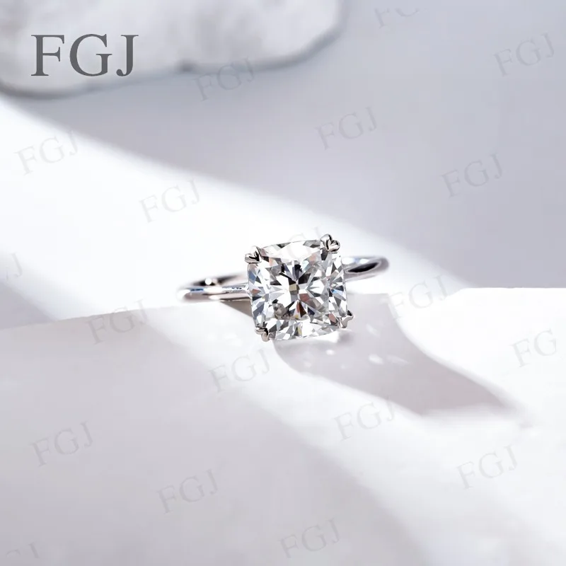 Anillo de Diamante de Laboratorio PT950/10K/14K/18K, Diseño de 4 Puntas, Joyería Fina de Lujo para Mujer, Anillo de Compromiso y Matrimonio - Imagen 2