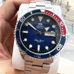 Reloj de Buceo Automático Orient para Hombre, 200M Resistente al Agua, Esfera Multicolor, Reloj de Pulsera de Acero Inoxidable