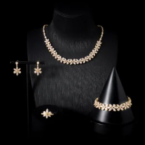 Conjunto de Collar Moderno 00127 con Circonita Cúbica, Joyería para Mujer, Aniversario, Conjuntos de Collar de Novia Estilo Saudí, Accesorios de Joyería